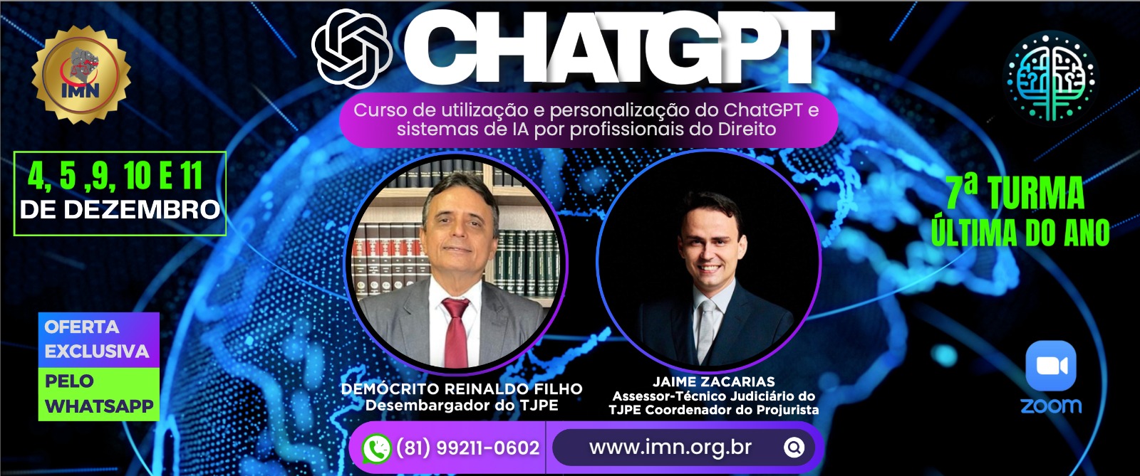 Curso de utilização e personalização do ChatGPT e sistemas de IA por profissionais do Direito